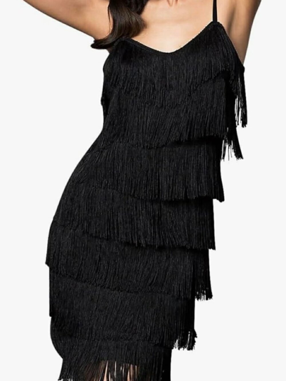 Cheryl Creations Women's Short all over fringe flapper dress sz Medium USA Made